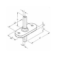 Оконная ручка Extreza Hi-Tech Stem 135 HW схема