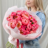 25 пионов (сорт Корал Шарм)