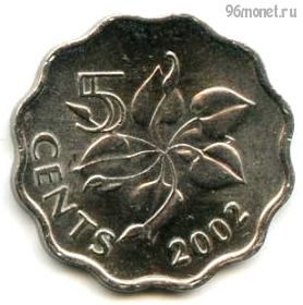 Свазиленд 5 центов 2002