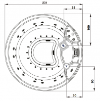 Гидромассажный СПА бассейн Albatros Pacific 231 231х231 схема 2