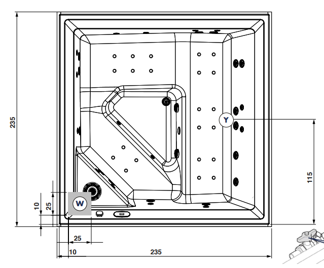 Гидромассажный СПА бассейн Albatros Thea Pool 229х229 ФОТО