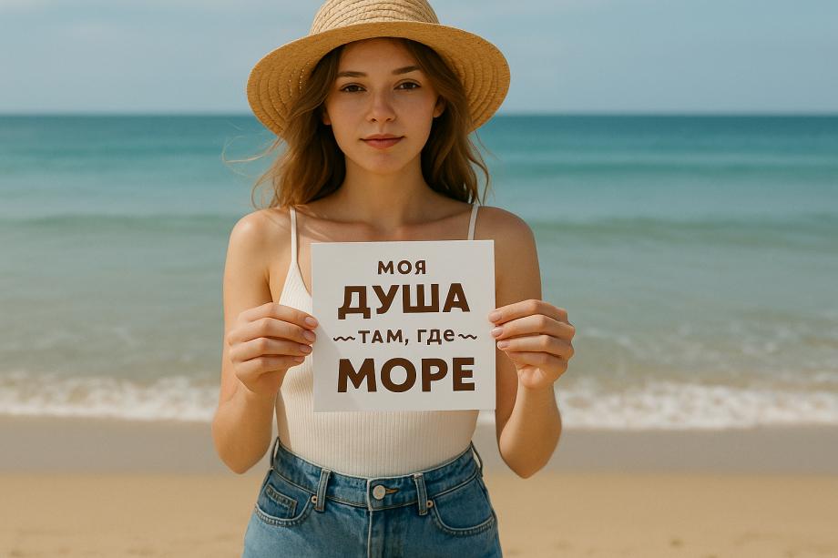 Деревянная открытка моя душа там где море