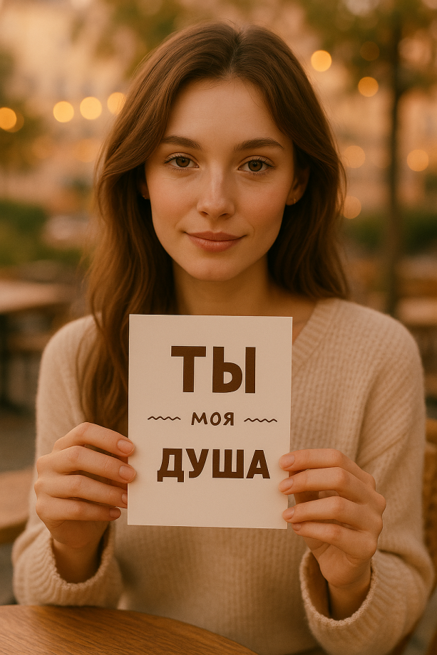 Деревянная открытка ты моя душа