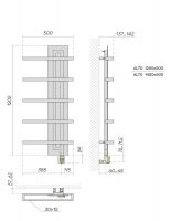 Полотенцесушитель электрический Broner Alto ALT.EL.050.120. 0000.R(R)/(L) вертикальный 500 мм схема 3