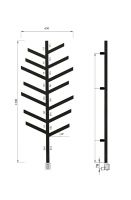 Полотенцесушитель электрический Broner Тайга 40х40 TG.EL.050.150.0000.R дизайнерский 500 мм схема 3