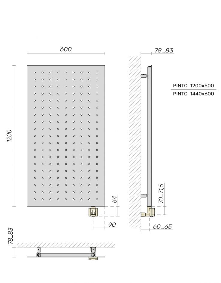 Полотенцесушитель дизайнерский Broner Pinto ALT.EL.060.120.0000.R электрический 600 мм ФОТО