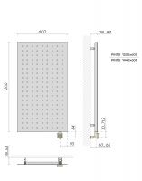 Полотенцесушитель дизайнерский Broner Pinto ALT.EL.060.120.0000.R электрический 600 мм схема 3