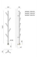 Полотенцесушитель дизайнерский Broner Bamboo BM.EL.030.120.0000.R электрический 300 мм схема 5