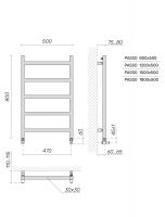 Полотенцесушитель водяной Broner Passo PS.050.180.0000 на ГВС 500 мм схема 3