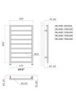 Полотенцесушитель водяной Broner Orlando ORL.050.150.0000 вертикальный 500 мм схема 3