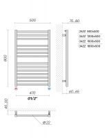 Полотенцесушитель Broner Jazz JZ.050.080.0000 водяной нижнее подключение 500 мм схема 4
