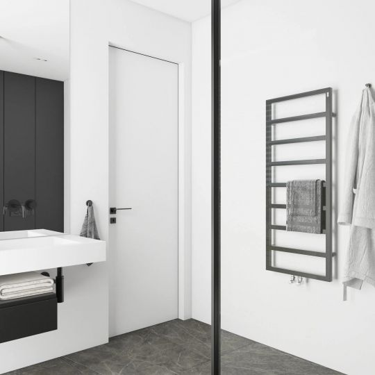 Полотенцесушитель вертикальный Broner Cube CB.EL.050.120.0000 электро 500 мм схема 3