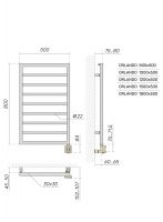 Полотенцесушитель электрический Broner Orlando ORL.EL.050.120.0000 вертикальный 500 мм схема 3