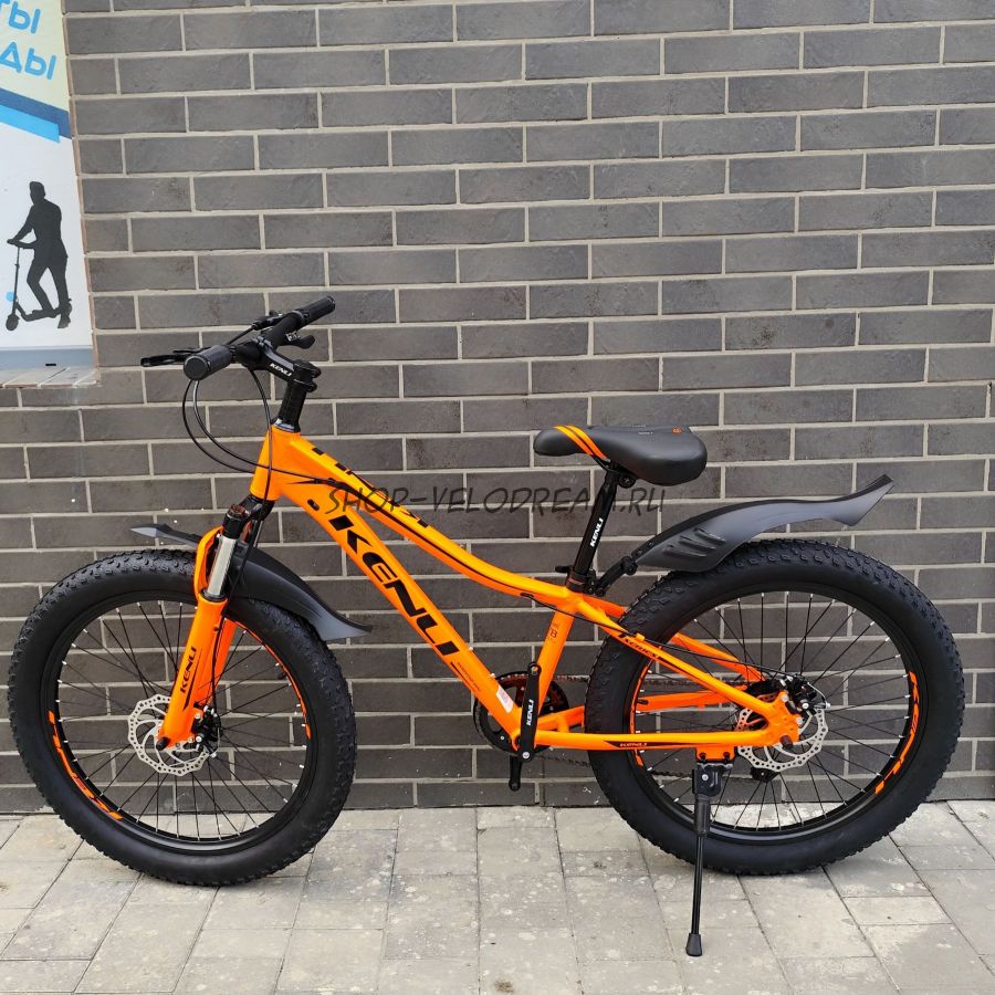 Велосипед 24" х 3.0" алюминиевый спицы детский полуфэт Kenli OR