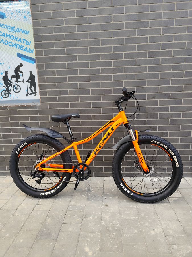 Велосипед 24" х 3.0" алюминиевый спицы детский полуфэт Kenli OR