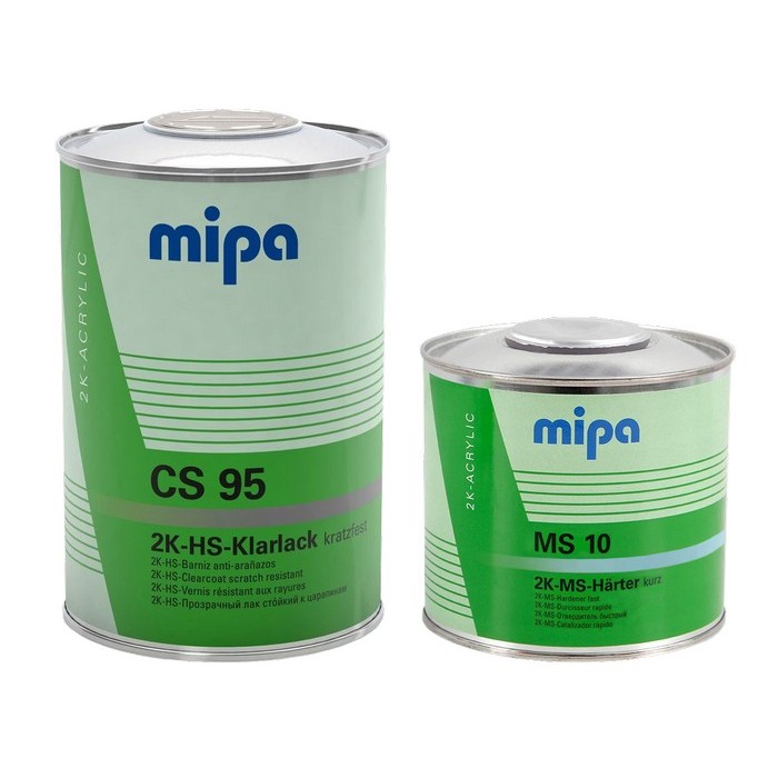 Mipa 2K-HS-Klarlack CS 95 Лак акриловый стойкий к царапинам с быстрым отвердителем МS 10 2K-MS-Harter kurz, объём 1,5л.