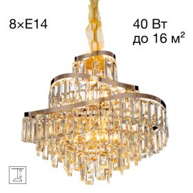 Люстра Хрустальная Подвесная Citilux NAIAD CL315152 Золото, Металл / Ситилюкс.