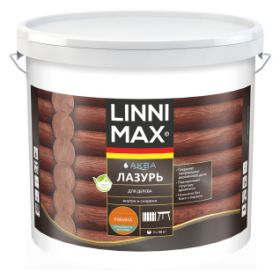 Лазурь для Дерева Linnimax Аква Лазурь 9л Рябина для Внутренних и Наружных Работ / Линнимакс.