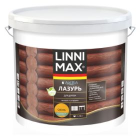 Лазурь для Дерева Linnimax Аква Лазурь 9л Сосна для Внутренних и Наружных Работ / Линнимакс.