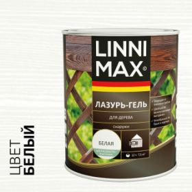 Лазурь-Гель для Дерева Linnimax Лазурь-Гель 0,75л Белый Тонкослойная для Наружных Работ / Линнимакс.