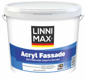 Краска Фасадная Linnimax Acryl Fassade 9.4л Долговечная Защита / Линнимакс Акрил Фассаде