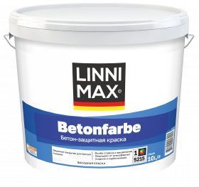 Краска Фасадная Linnimax Betonfarbe 10л Белая, Бетон-Защитная База 1 / Линнимакс Бетонфарбе