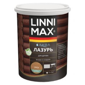 Лазурь для Дерева Linnimax Аква Лазурь 0.9л Орех для Внутренних и Наружных Работ / Линнимакс