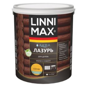 Лазурь для Дерева Linnimax Аква Лазурь 2.5л Сосна для Внутренних и Наружных Работ / Линнимакс