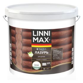 Лазурь для Дерева Linnimax Аква Лазурь 9л Белый для Внутренних и Наружных Работ / Линнимакс