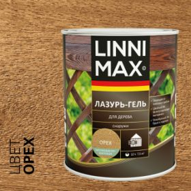 Лазурь-Гель для Дерева Linnimax Лазурь-Гель 0,75л Орех Тонкослойная для Наружных Работ / Линнимакс