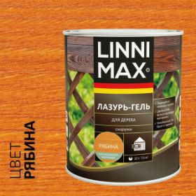 Лазурь-Гель для Дерева Linnimax Лазурь-Гель 0,75л Рябина Тонкослойная для Наружных Работ / Линнимакс