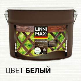 Лазурь-Гель для Дерева Linnimax Лазурь-Гель 9л Белый Тонкослойная для Наружных Работ / Линнимакс