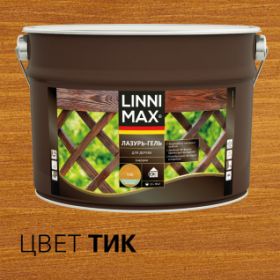 Лазурь-Гель для Дерева Linnimax Лазурь-Гель 9л Тик Тонкослойная для Наружных Работ / Линнимакс