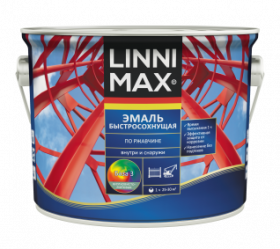 Эмаль Быстросохнущая по Ржавчине Linnimax Эмаль 2.35л База 3 для Внутренних и Наружных Работ / Линнимакс