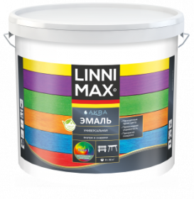 Эмаль Колеруемая Linnimax Аква Эмаль Универсальная 9л Акриловая / Линнимакс