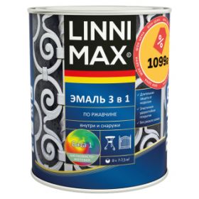 Эмаль по Ржавчине Linnimax Эмаль 3в1 2.5л Белый RAL 9003 для Внутренних и Наружных Работ / Линнимакс