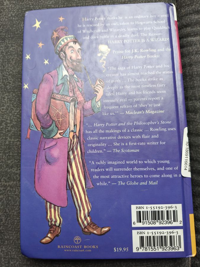 Harry Potter and the philosopher's stone канадское тираж 8