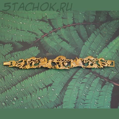 Браслет "Адам и Ева" цвет античного золота (AJC США)