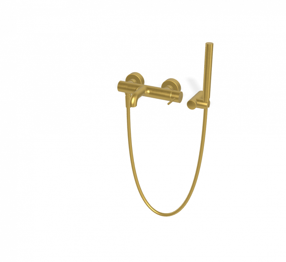 Изображение Fima carlo frattini Spillo up смеситель внешнего монтажа с душевым комплектом и изливом F3034NOS золото браш