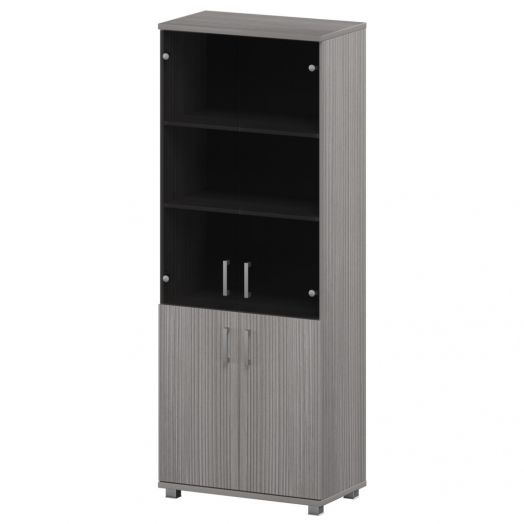 Стеллаж высокий закрытый с стеклом