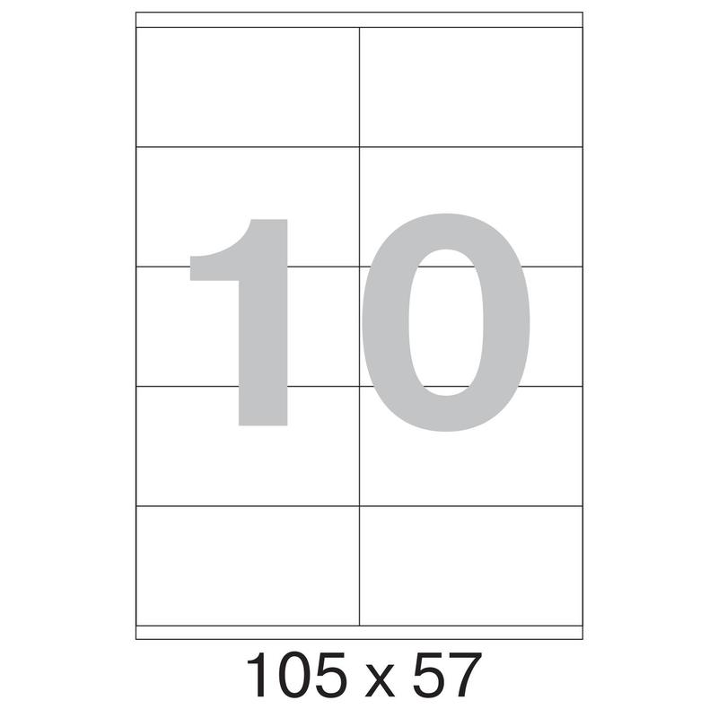 73622 / 641803  Этикетки самоклеящиеся MEGA LABEL 105х57 мм / 10 шт. на листе А 4 (100 листов в пачке)