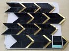 ATLANTIDA BLACK. Мраморная мозаика с латунными вставками,  размер, мм: 322.5*305*8 (ORRO Mosaic)