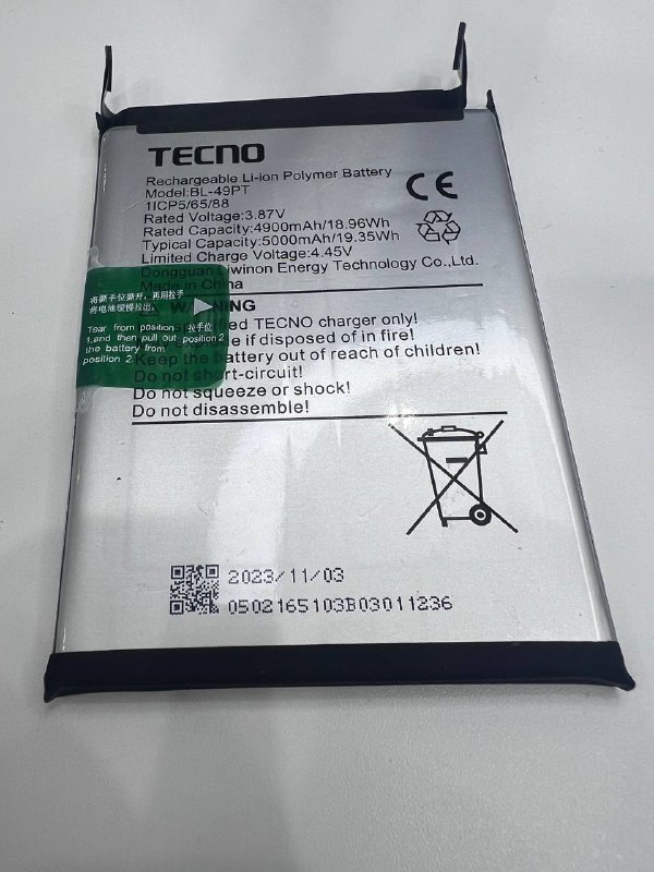 Tecno BL-49PT АКБ аккумулятор оригинал с разбора