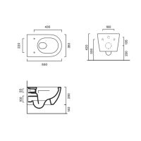 Унитаз подвесной 55x35 Catalano SFERA безободковый смыв Tornado покрытие Twinglaze+ без крепежа цвет белый матовый схема 2