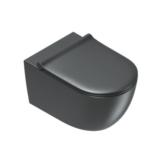 Унитаз подвесной 55x35 Catalano SFERA безободковый, смыв Tornado, покрытие Twinglaze+, без крепежа, цвет черный матовый