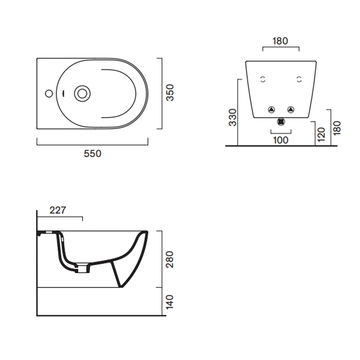Биде подвесное 55x35 Catalano SFERA без крепежа цвет белый глянцевый 518551001 ФОТО