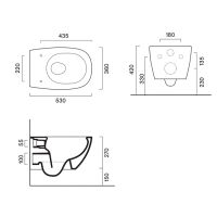 Унитаз подвесной 53x36 Catalano Alvea безободковый смыв Tornado покрытие Cataglaze+ без крепежа цвет белый глянцевый схема 2 Унитаз подвесной 53x36 Catalano Alvea безободковый смыв Tornado покрытие Cataglaze+ без крепежа цвет белый глянцевый схема 2