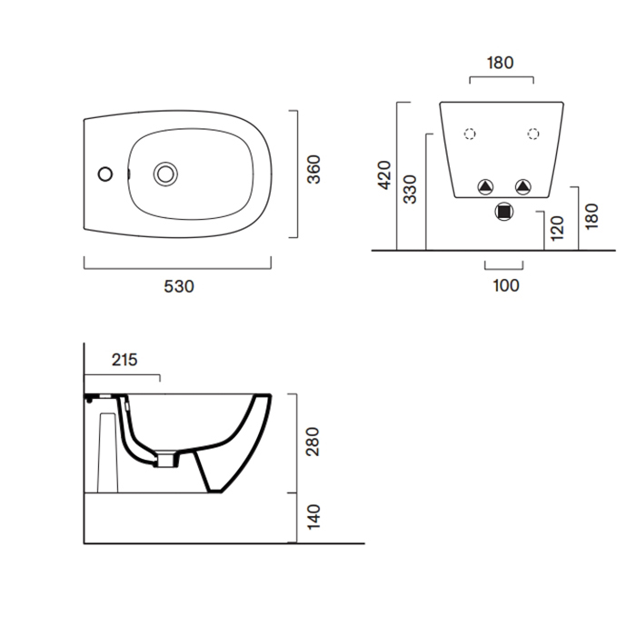 Биде подвесное 53x36 Catalano Alvea без крепежа ФОТО