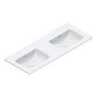 Раковина подвесная двойная Catalano Italy 125x50 см без отв. под смеситель цвет белый глянцевый 721270001 схема 1