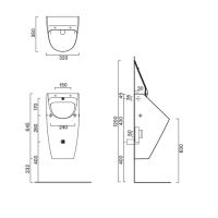 Писсуар подвесной  Catalano Comfort c отв. под крышку Rimless 64x32 цвет белый глянцевый 932641001 схема 2